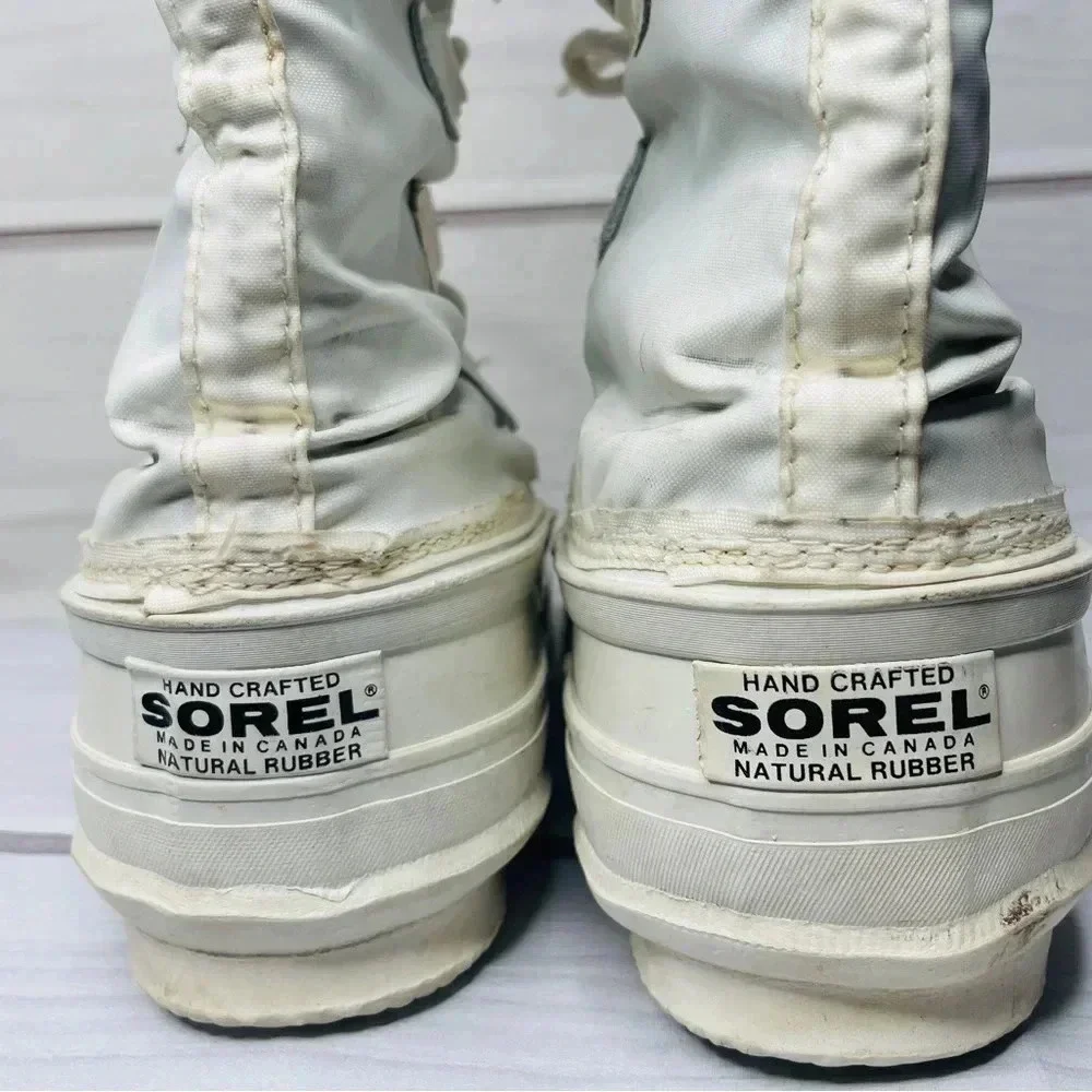 Sorel Kaufman Snowlion Boots Womens Size 5 Vintage Felt Made In Canada‎ White